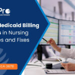 Infographic showing top Medicaid billing errors in nursing homes including payer path mistakes, eligibility gaps, and documentation failures